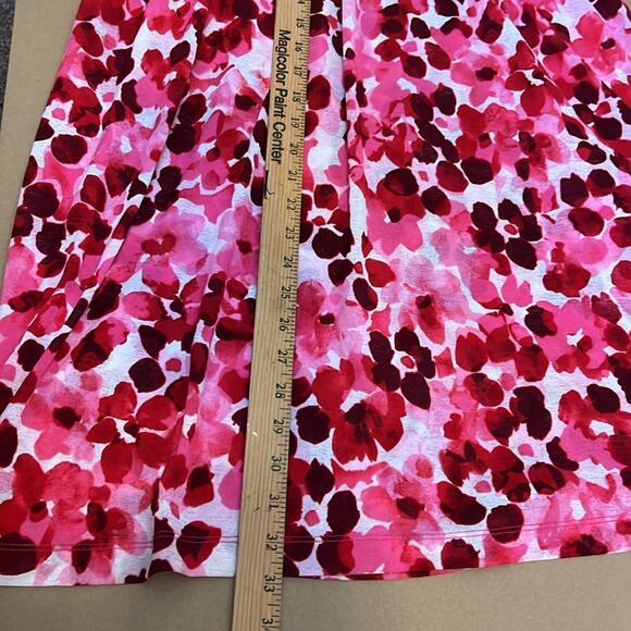 Swim by Avenue pink floral swimsuit coverup v-neck bamboo shoulder accent 22/24 - Picture 7 of 9